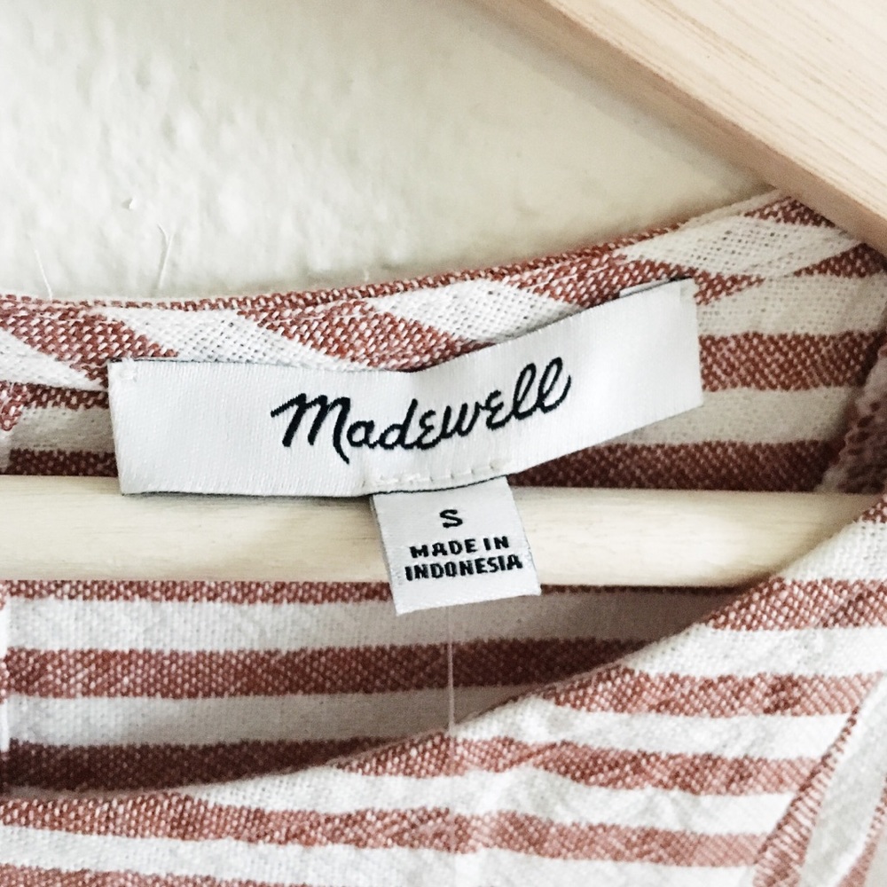 Madewell Stripe-Play Button Back Tee Dress - Picture 7 of 8